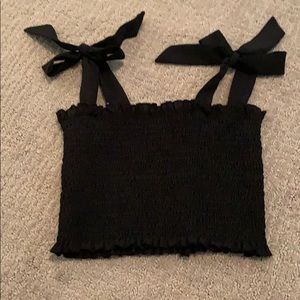 black ruched tie top!!
